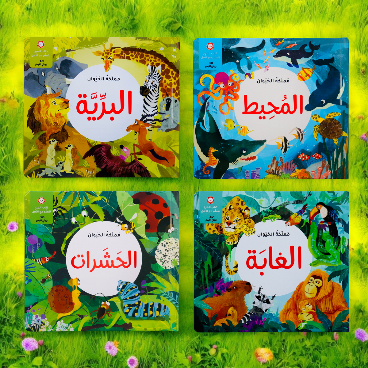 مجموعة مملكة الحيوان - 4 قصص ثلاثية الأبعاد